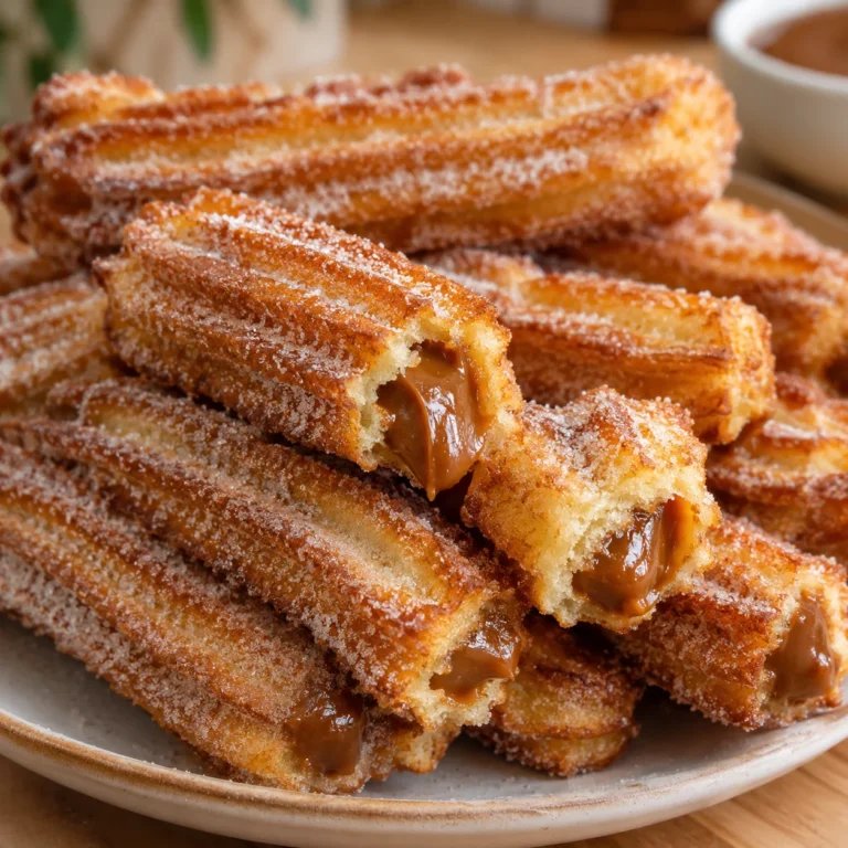 Churros Vainilla Rellenos de dulce de leche cubiertos de azúcar