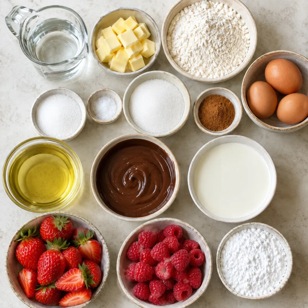 Ingredientes para preparar vasitos tipo churro rellenos